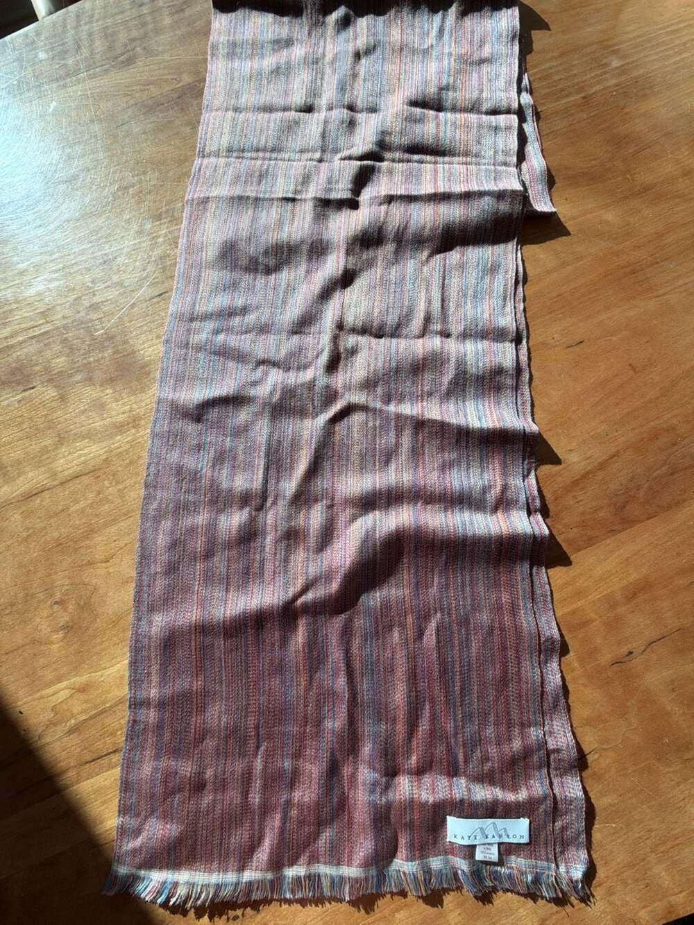 Kate Kanyon Hand Woven Nepal Cashmere Silk Striped Scarf